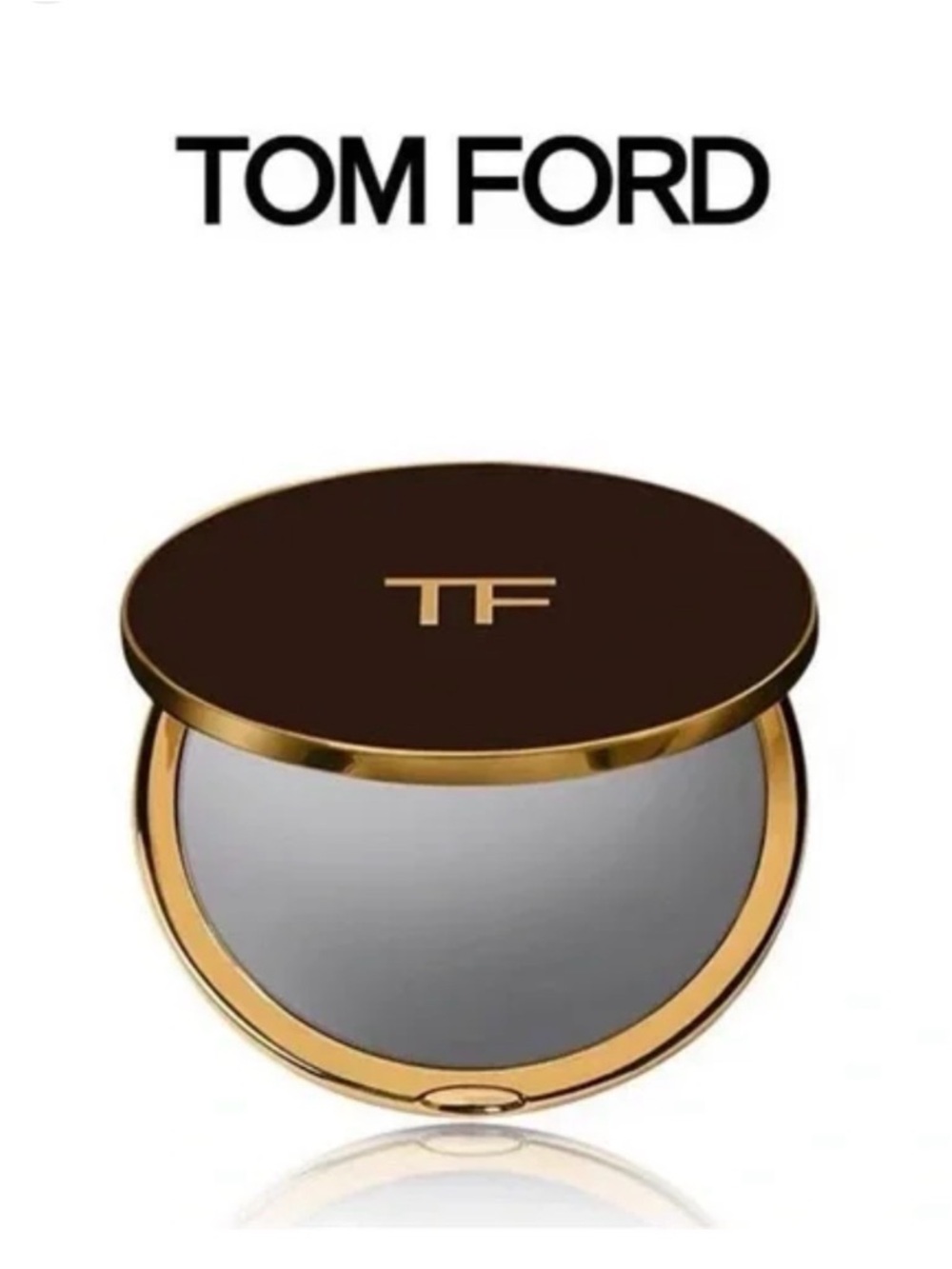 Tom Ford Brown & Gold Round Compact Mirror